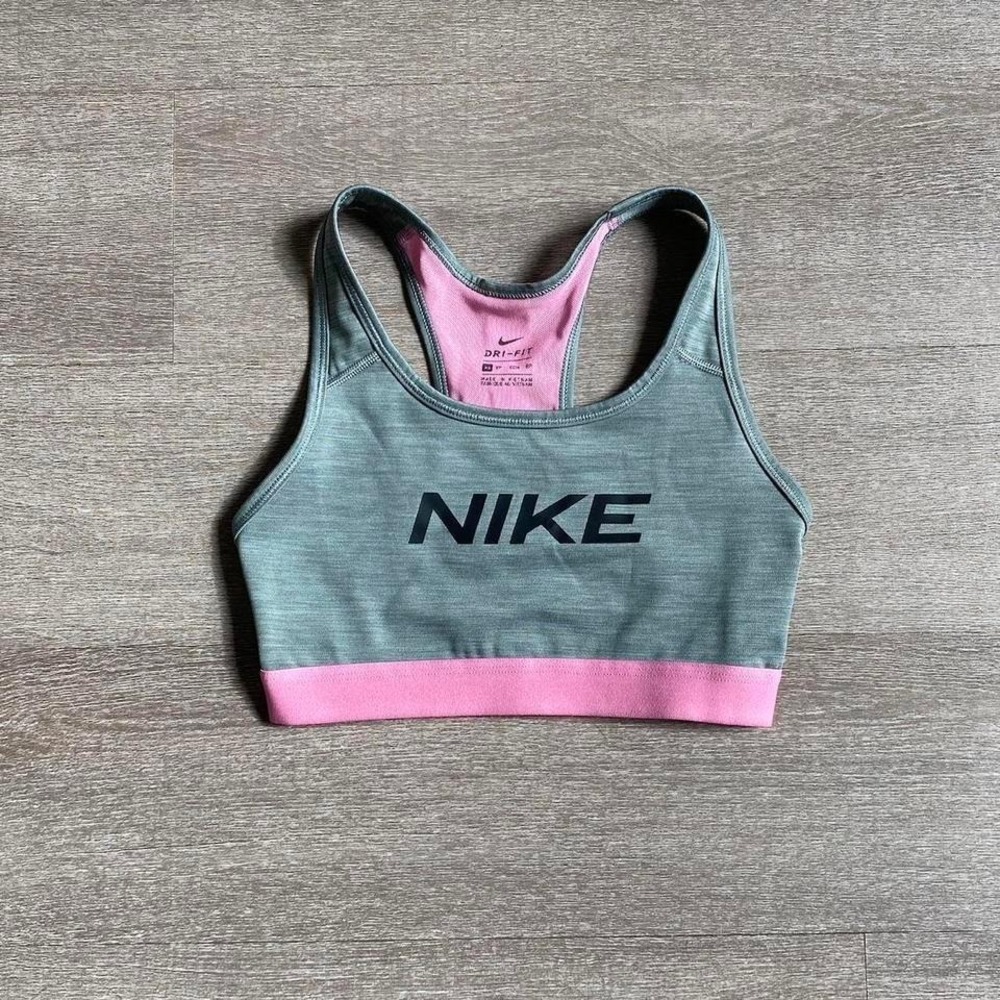 XS‎ Grey & Pink Nike Racerback Logo Sports Bra 1120